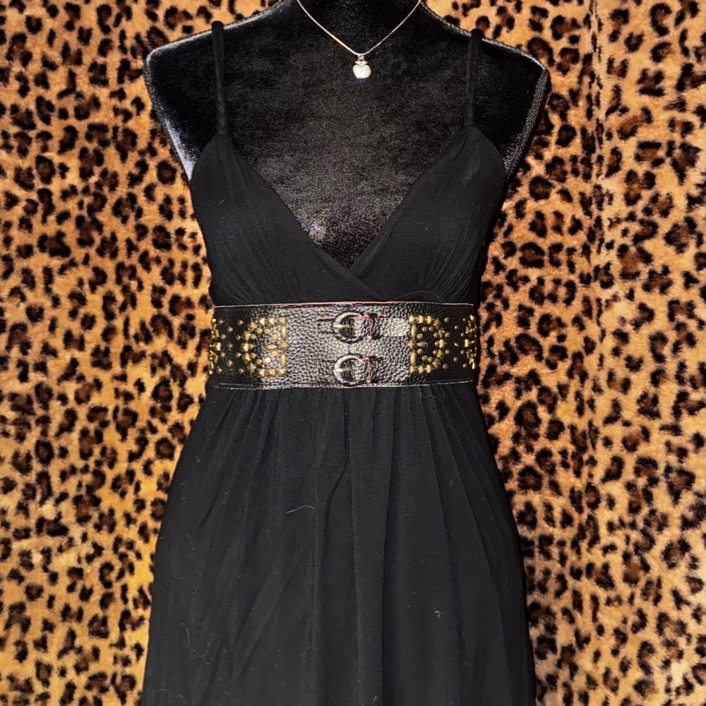 Ariella Black Tank with Belt Detail